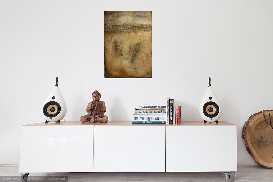 Interior design: Abstract textured painting in brown tones