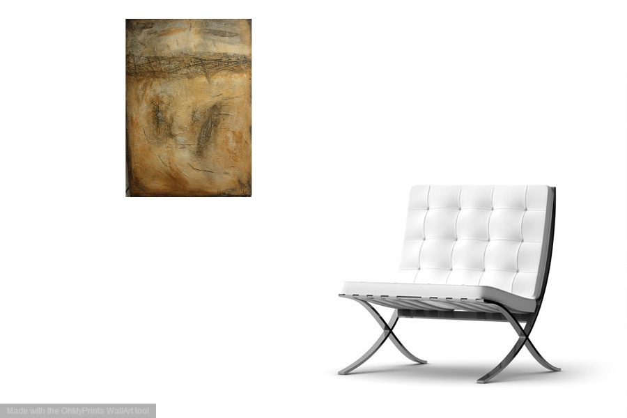 Interior design: Abstract textured painting in brown tones