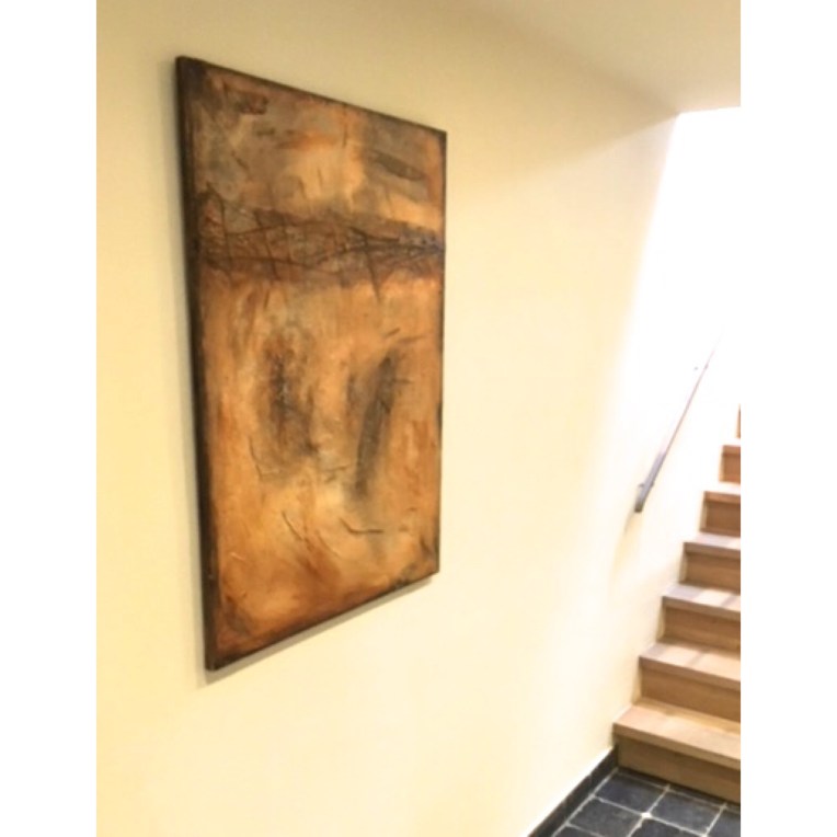 Interior design: Abstract textured painting in brown tones