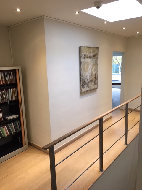 Interior design: Textured abstract painting in light tones