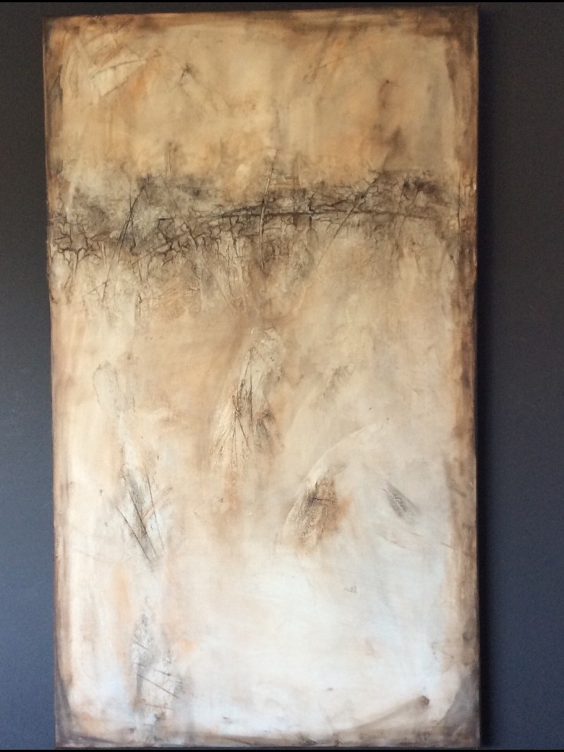 Interior design: Textured abstract painting in different shades of brown