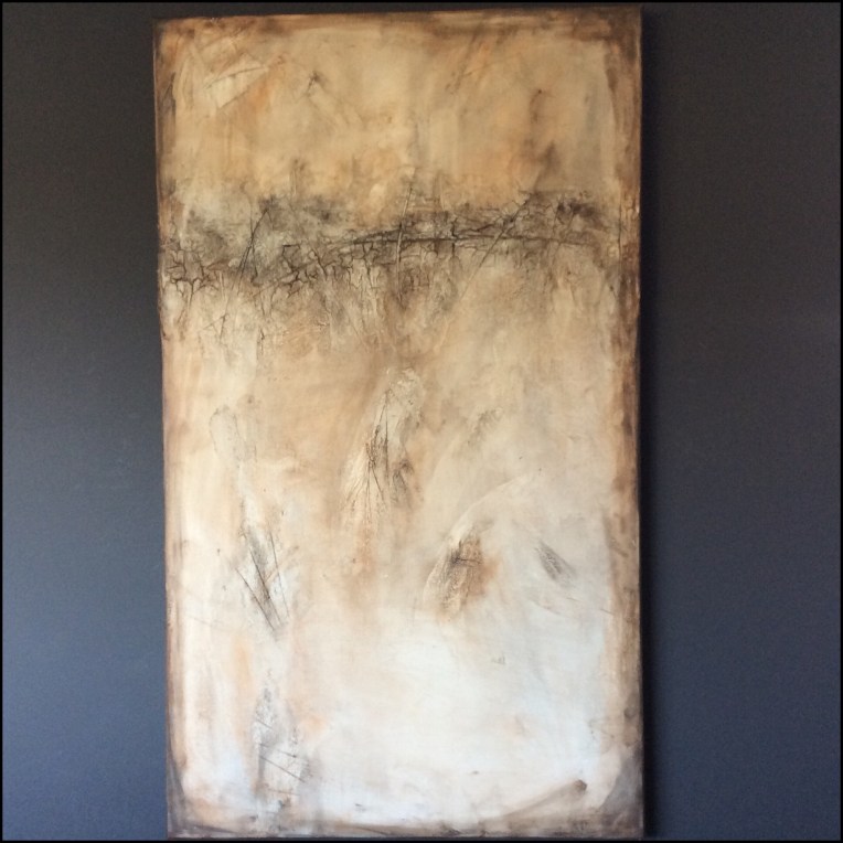 Interior design: Textured abstract painting in different shades of brown