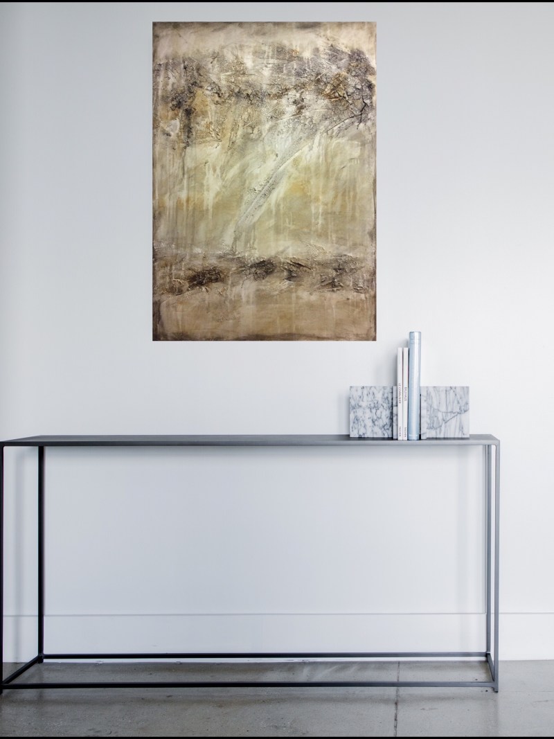 Interior design: Textured abstract painting in light tones